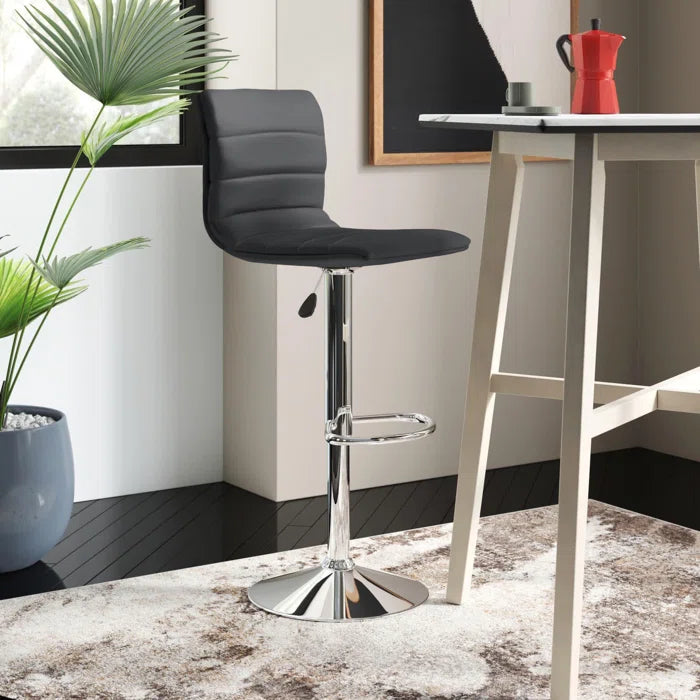 Clifto Modern Upholstered Adjustable-Height Counter and Bar stool with Footrest ( Set of 2 )