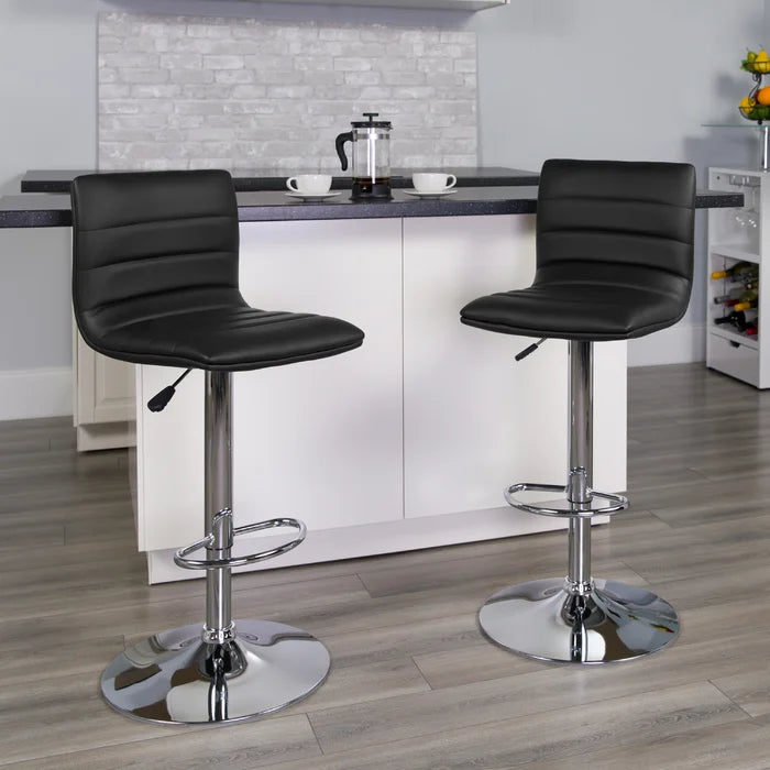 Clifto Modern Upholstered Adjustable-Height Counter and Bar stool with Footrest ( Set of 2 )