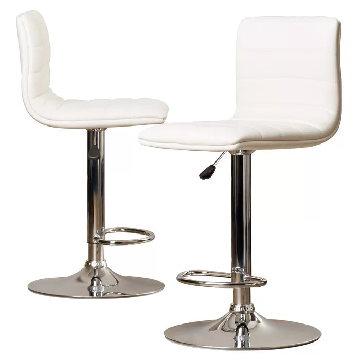 Clifto Modern Upholstered Adjustable-Height Counter and Bar stool with Footrest ( Set of 2 )