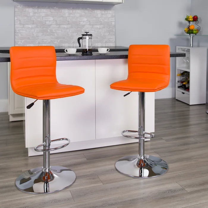 Clifto Modern Upholstered Adjustable-Height Counter and Bar stool with Footrest ( Set of 2 )