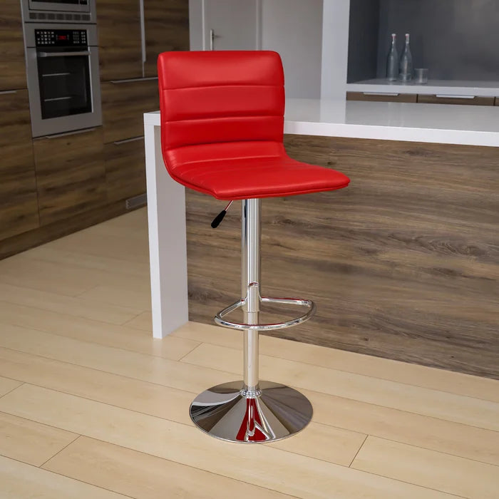 Clifto Modern Upholstered Adjustable-Height Counter and Bar stool with Footrest ( Set of 2 )