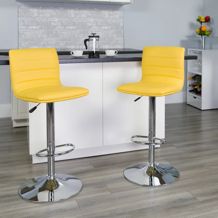 Clifto Modern Upholstered Adjustable-Height Counter and Bar stool with Footrest ( Set of 2 )