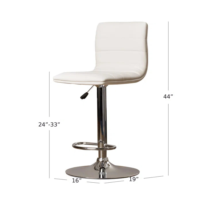 Clifto Modern Upholstered Adjustable-Height Counter and Bar stool with Footrest ( Set of 2 )