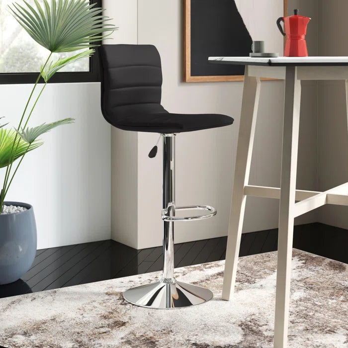 Clifto Modern Upholstered Adjustable-Height Counter and Bar stool with Footrest ( Set of 2 )