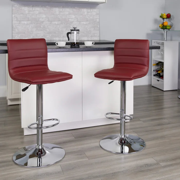 Clifto Modern Upholstered Adjustable-Height Counter and Bar stool with Footrest ( Set of 2 )