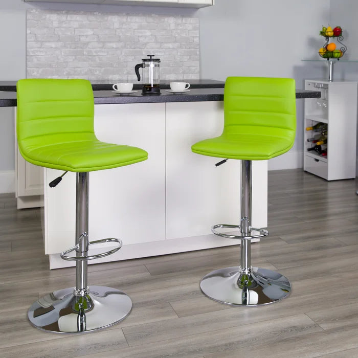 Clifto Modern Upholstered Adjustable-Height Counter and Bar stool with Footrest ( Set of 2 )