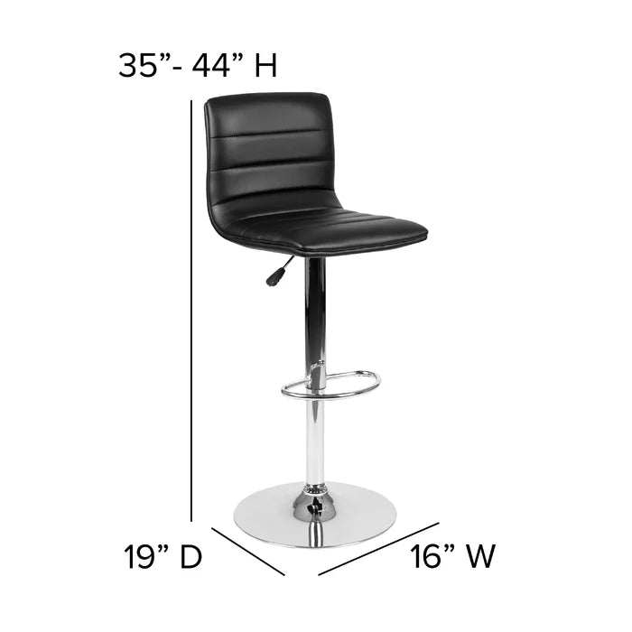 Clifto Modern Upholstered Adjustable-Height Counter and Bar stool with Footrest ( Set of 2 )