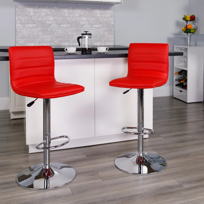 Clifto Modern Upholstered Adjustable-Height Counter and Bar stool with Footrest ( Set of 2 )