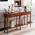 Coastal Solid Wood Double Hall Console Table  - Wooden Bazar