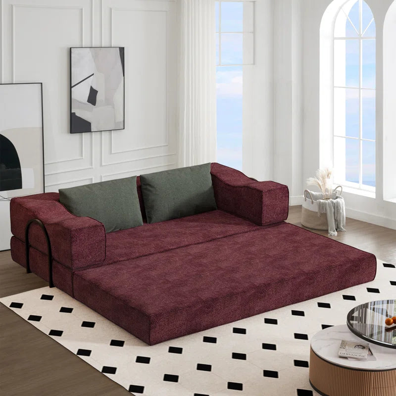 Skiltorq Upholstered Sleeper Sofa for Luxe Living - Wooden Bazar