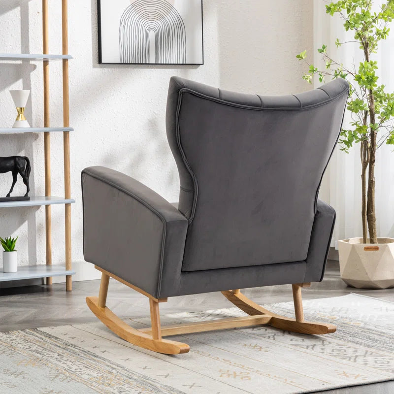 Fazkiyon Upholstered Rocking Chair for Modern Living - Wooden Bazar