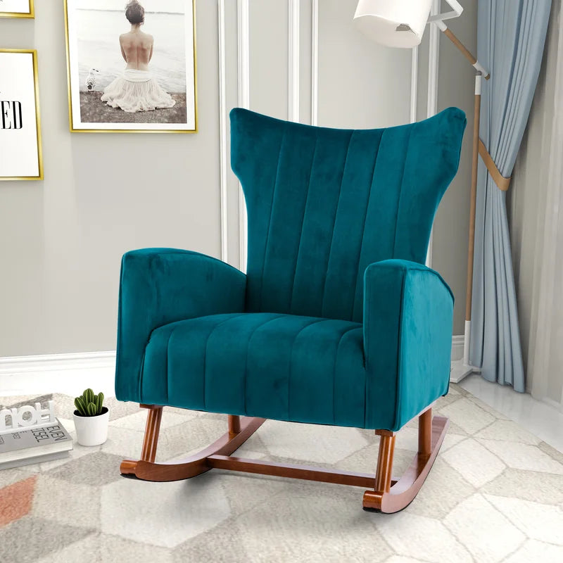 Fazkiyon Upholstered Rocking Chair for Modern Living - Wooden Bazar