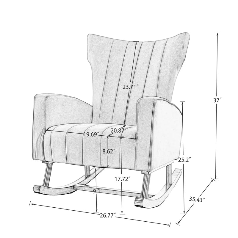 Fazkiyon Upholstered Rocking Chair for Modern Living - Wooden Bazar