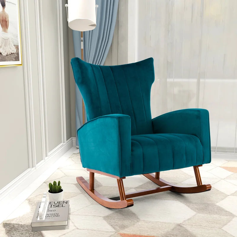 Fazkiyon Upholstered Rocking Chair for Modern Living - Wooden Bazar