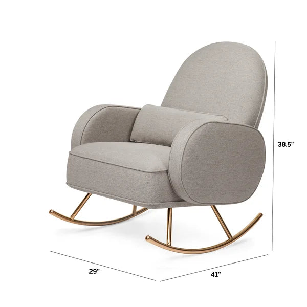 Zepprox Modern Bouclé Upholstered Rocking Chair with Sleek Metal Base