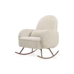 Zepprox Modern Bouclé Upholstered Rocking Chair with Sleek Metal Base