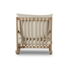 Shenaeer Solid Wood Outdoor Rocking Chair with Cushions - Wooden Bazar