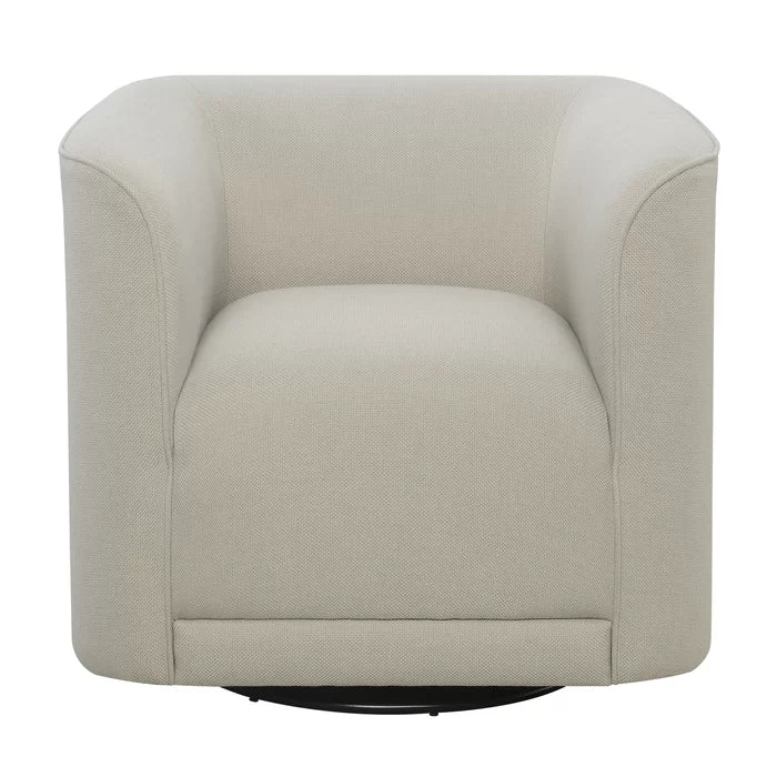 Plush Upholstered Swivel Barrel Chair With 360-Degree Comfort and Style for Any Room