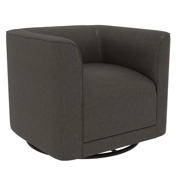 Plush Upholstered Swivel Barrel Chair With 360-Degree Comfort and Style for Any Room