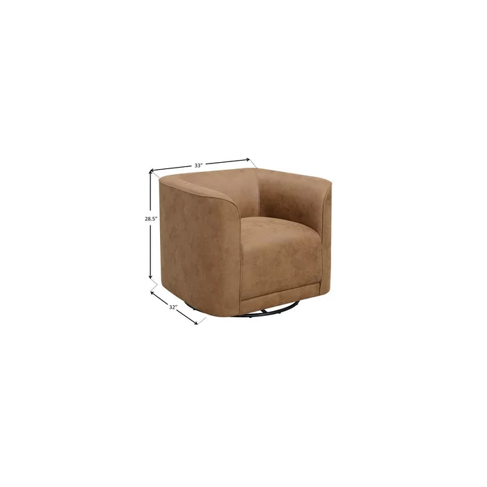 Plush Upholstered Swivel Barrel Chair With 360-Degree Comfort and Style for Any Room