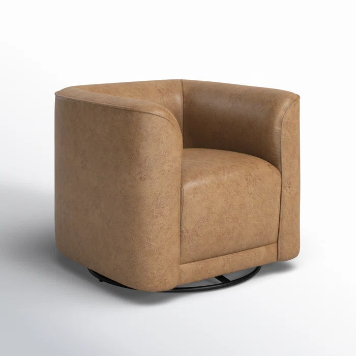 Plush Upholstered Swivel Barrel Chair With 360-Degree Comfort and Style for Any Room