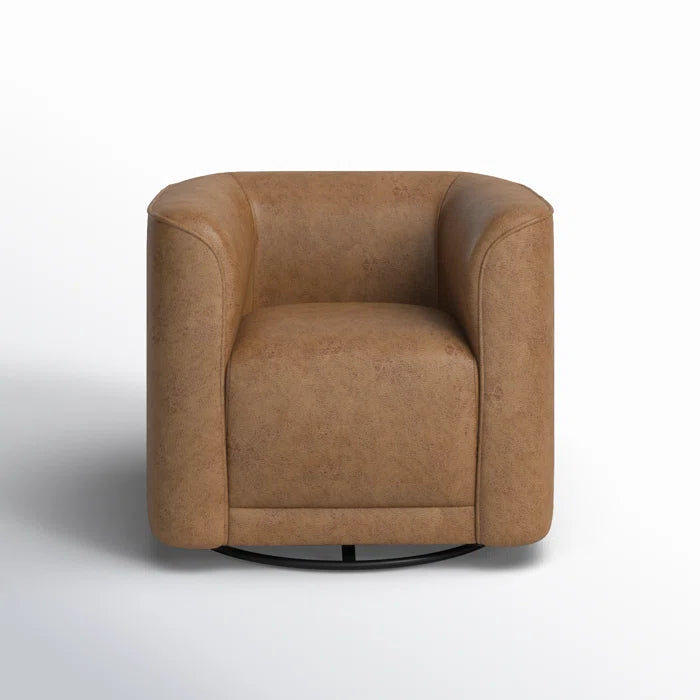 Plush Upholstered Swivel Barrel Chair With 360-Degree Comfort and Style for Any Room