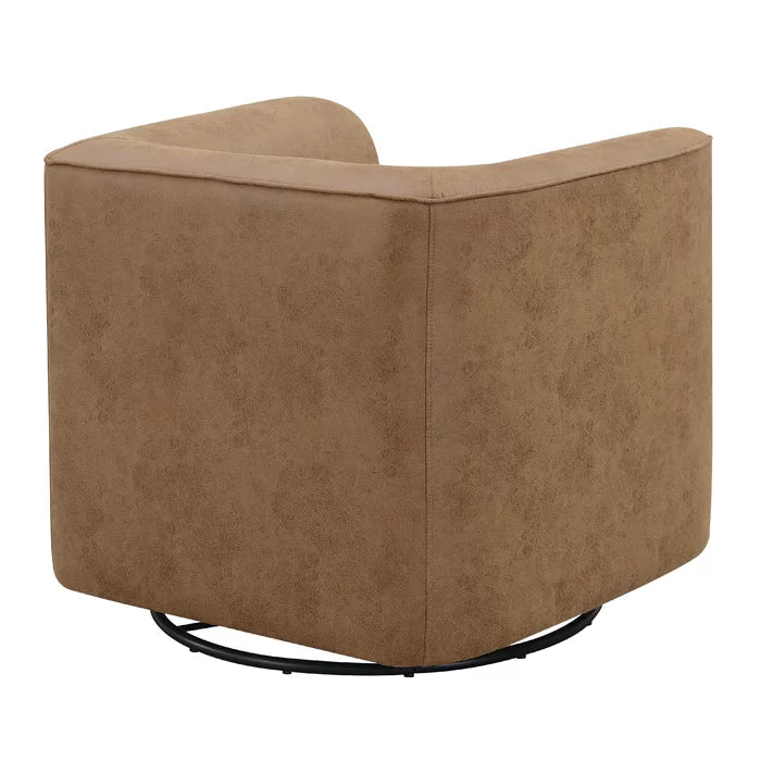 Plush Upholstered Swivel Barrel Chair With 360-Degree Comfort and Style for Any Room