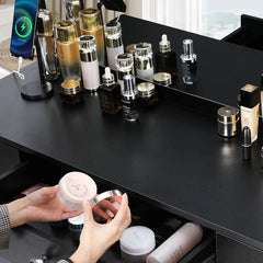 Katpick Makeup Vanity with Lights 7 Large Drawers and Outlets