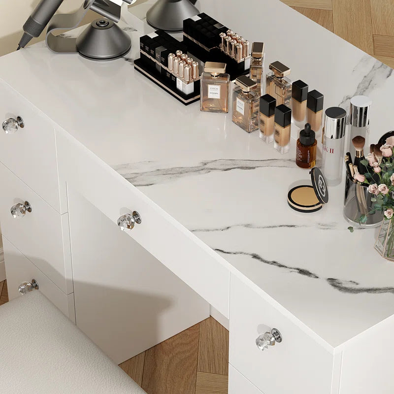 Katpick Makeup Vanity with Lights 7 Large Drawers and Outlets