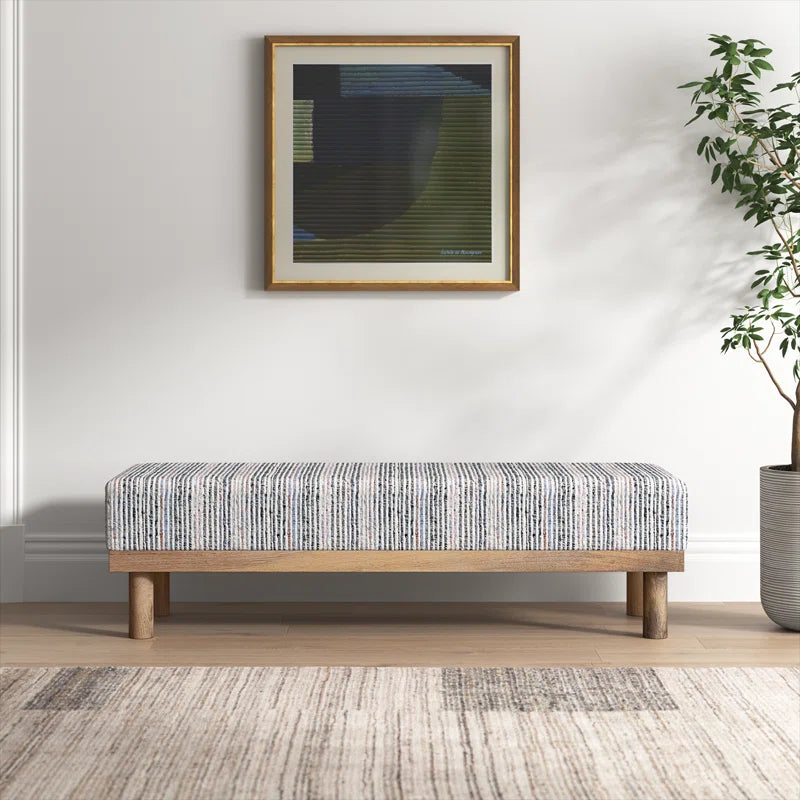 Nescon Cotton Upholstered Bench - Wooden Bazar