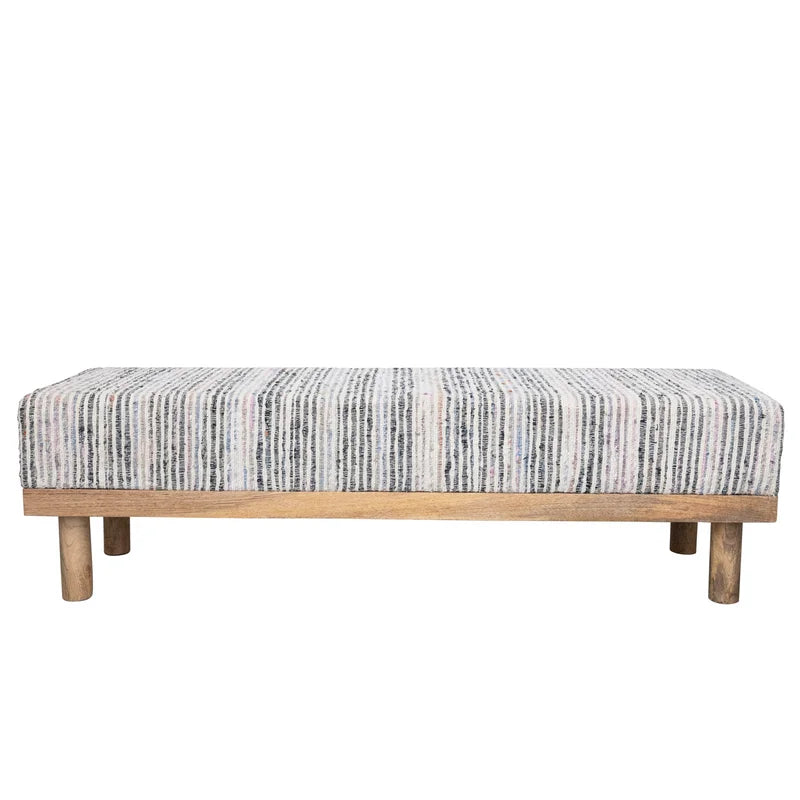 Nescon Cotton Upholstered Bench - Wooden Bazar