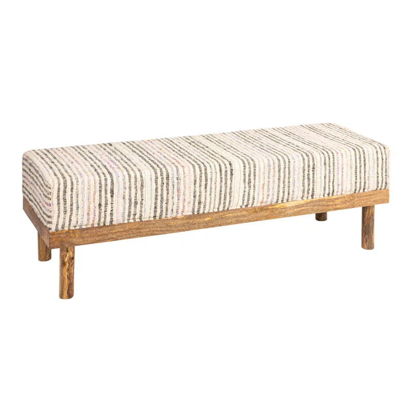 Nescon Cotton Upholstered Bench - Wooden Bazar