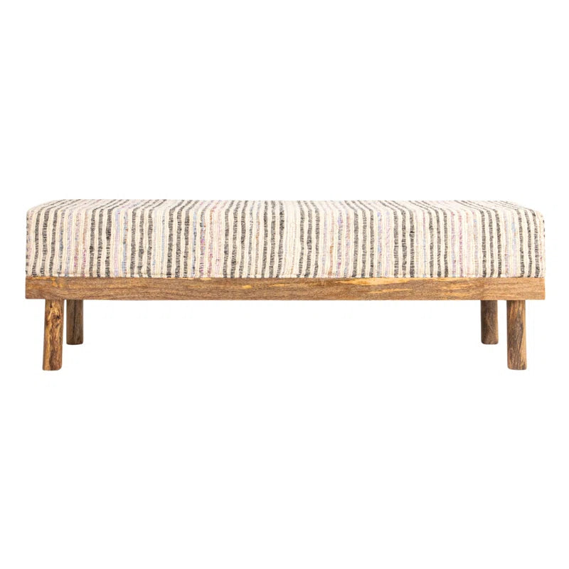 Nescon Cotton Upholstered Bench - Wooden Bazar