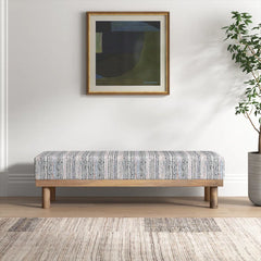 Nescon Cotton Upholstered Bench - Wooden Bazar