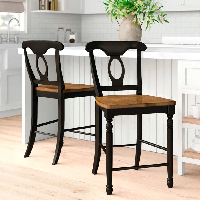 Courtdalen Swivel Solid Wood 24'' Counter and bar Stool (Set of 2)