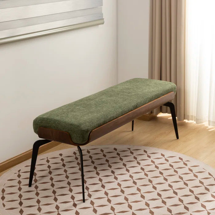 Etiano Rectangular Upholstered Bench - Wooden Bazar