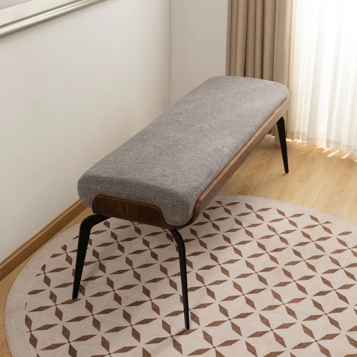 Etiano Rectangular Upholstered Bench - Wooden Bazar