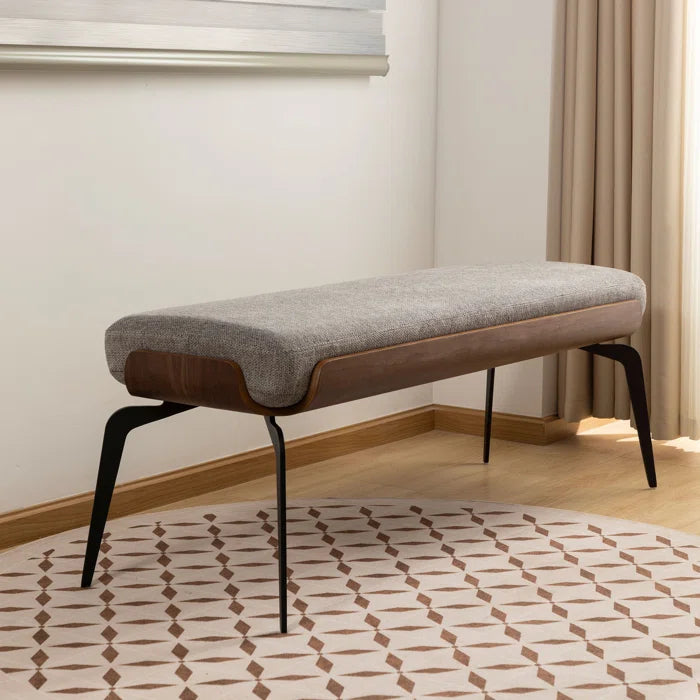 Etiano Rectangular Upholstered Bench - Wooden Bazar