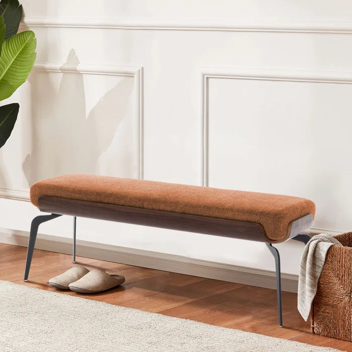 Etiano Rectangular Upholstered Bench - Wooden Bazar