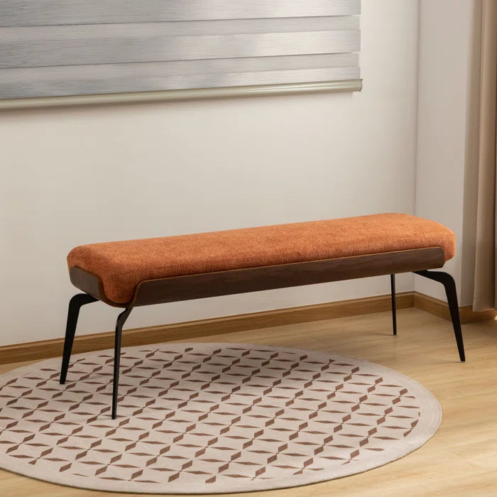 Etiano Rectangular Upholstered Bench - Wooden Bazar