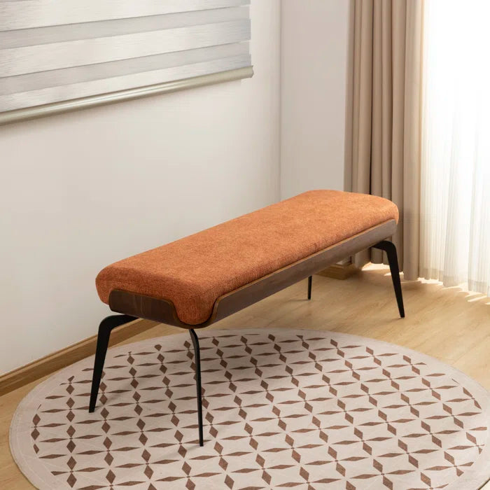 Etiano Rectangular Upholstered Bench - Wooden Bazar