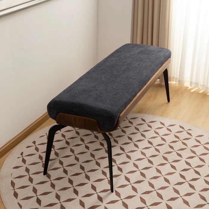 Etiano Rectangular Upholstered Bench - Wooden Bazar