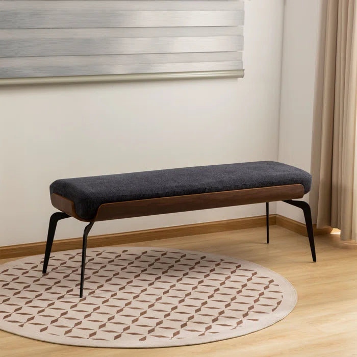 Etiano Rectangular Upholstered Bench - Wooden Bazar