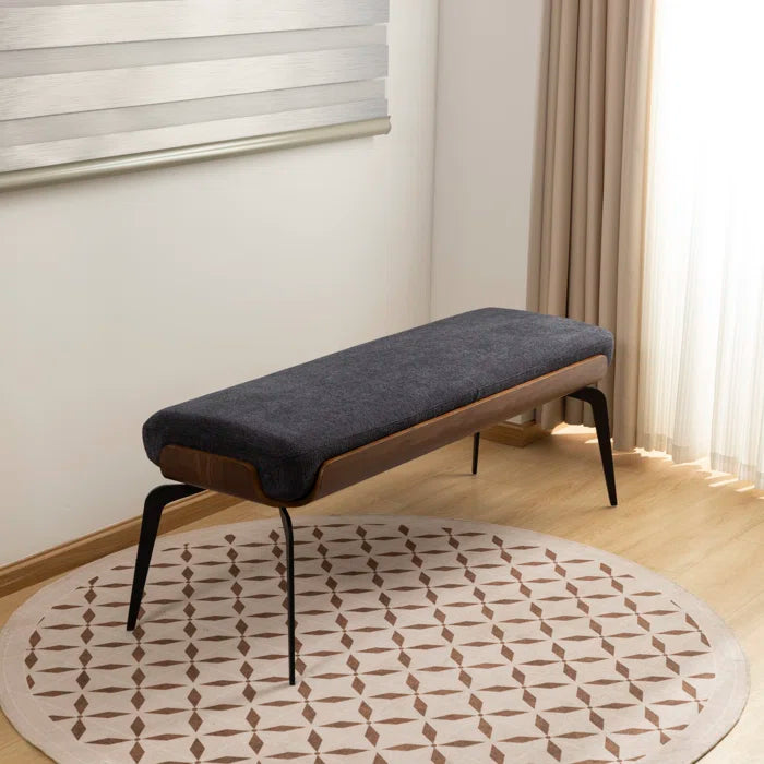 Etiano Rectangular Upholstered Bench - Wooden Bazar