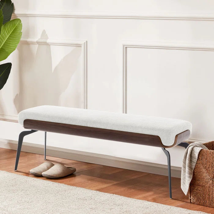 Etiano Rectangular Upholstered Bench - Wooden Bazar