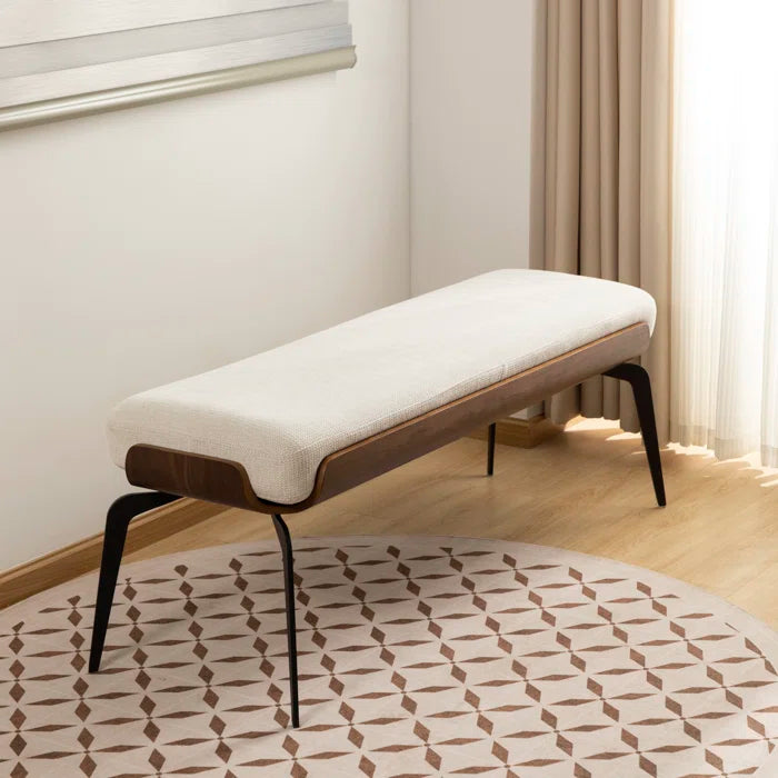 Etiano Rectangular Upholstered Bench - Wooden Bazar