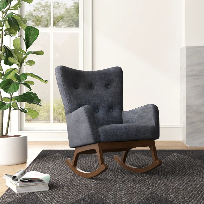 Adelede Modern Rocking Arm Chair - Wooden Bazar