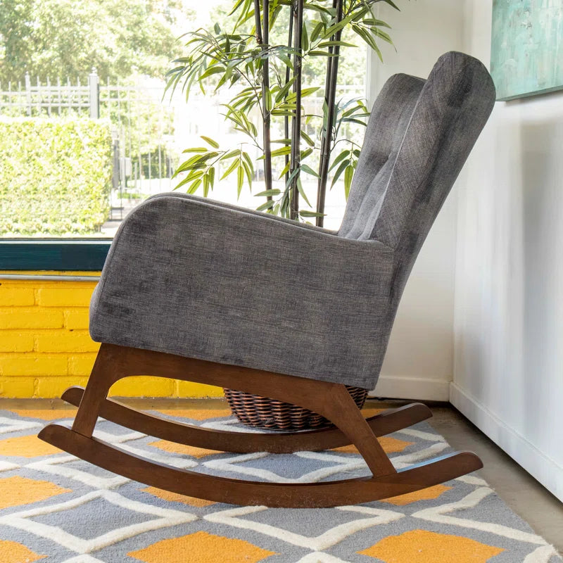 Adelede Modern Rocking Arm Chair - Wooden Bazar