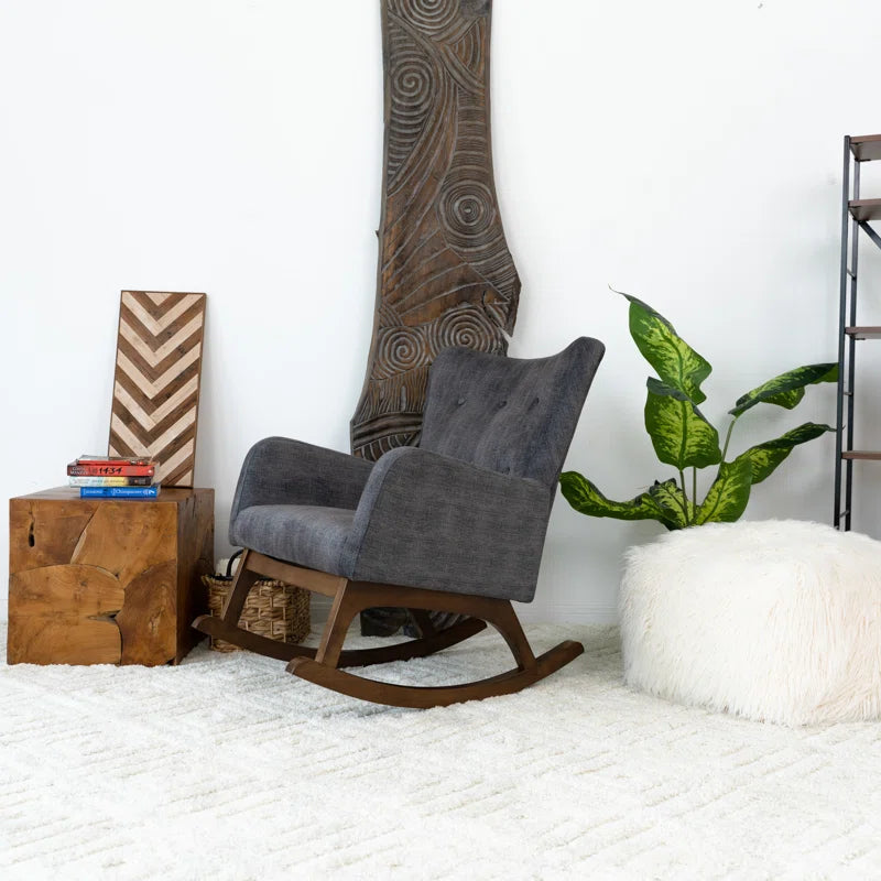 Laxun Modern 1 Seater rocking arm chair - Wooden Bazar