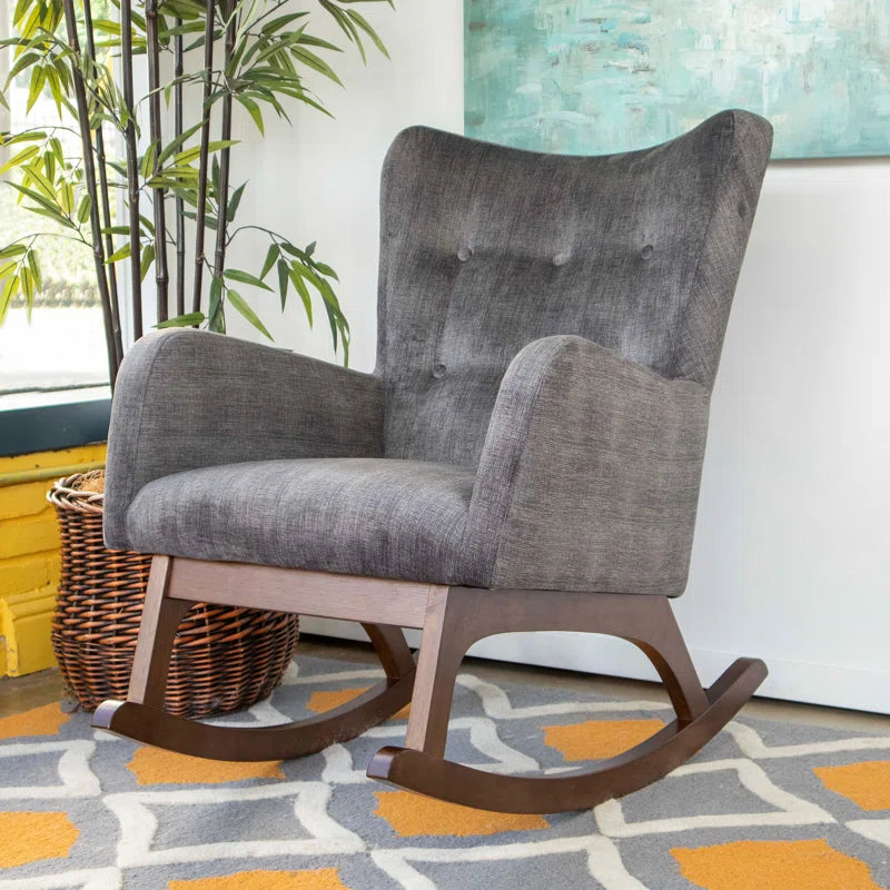 Adelede Modern Rocking Arm Chair - Wooden Bazar